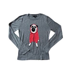 Banana Republic Long Sleeve PUG DOG Women's Shirt, oversized, Size small